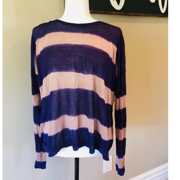Loft two-toned purple striped sweater - Picture 4 of 5